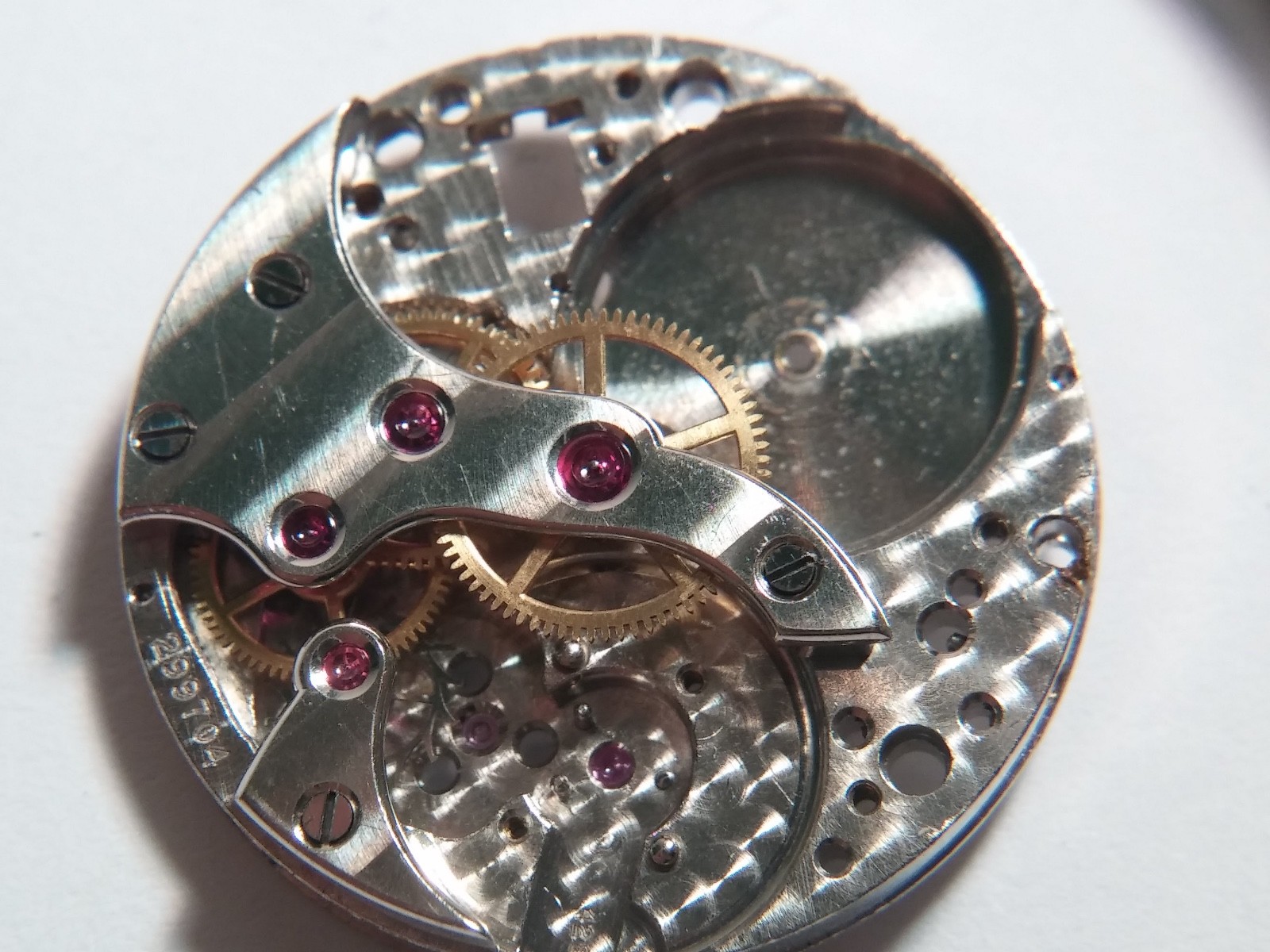 Lecoultre 428.2 100 main plate, wheels, bridges, pre-owned for watch repair