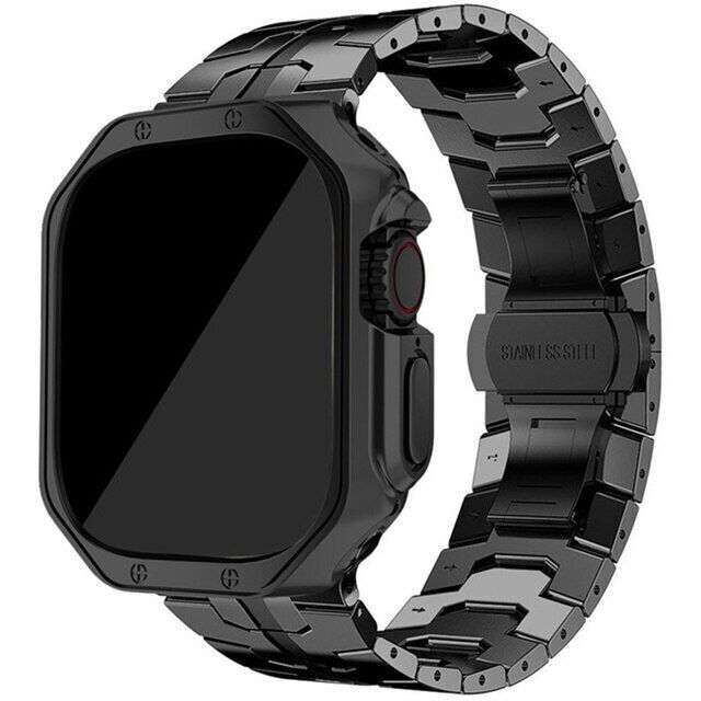 Titanium Metal Band Strap TPU Case For Apple Watch Ultra 49mm Series 9/8/7/6/SE