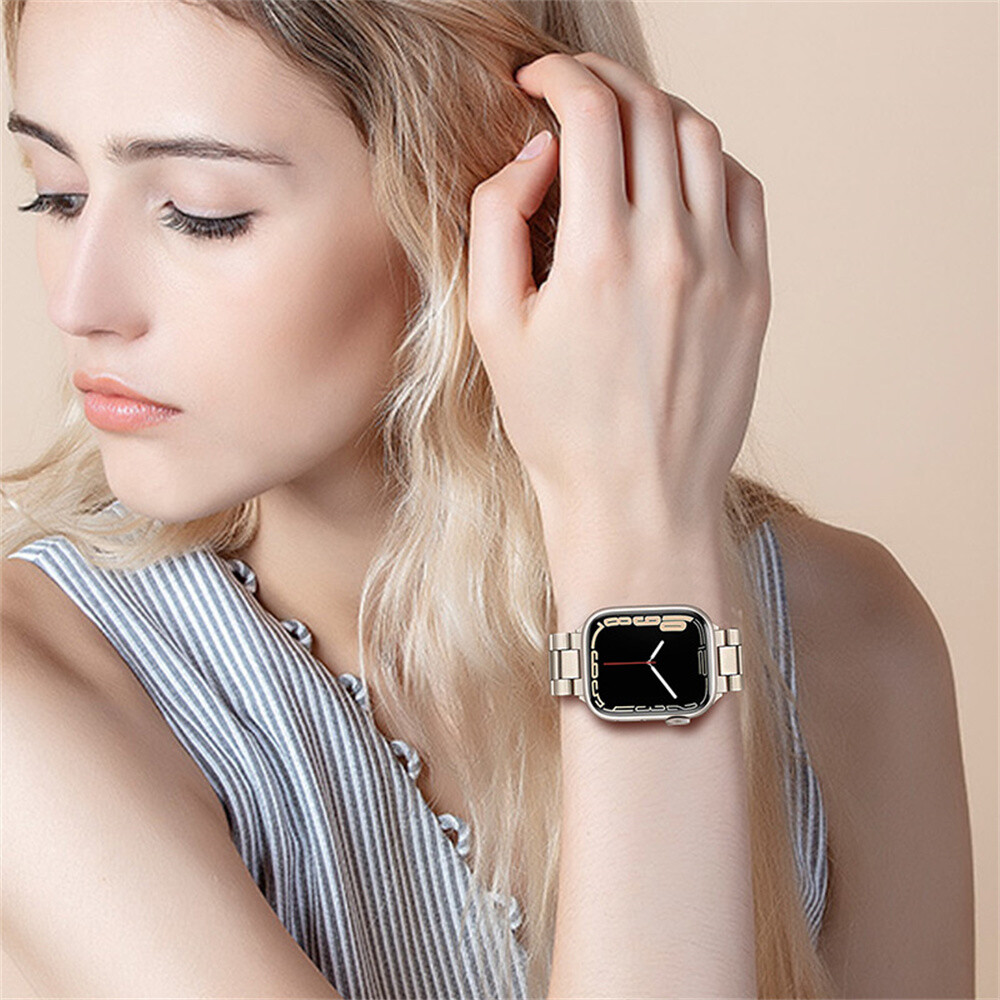 Stainless Steel Apple Watch Band Series 9 8 7 6 5 SE 42 40 44mm Ultra 49mm Strap
