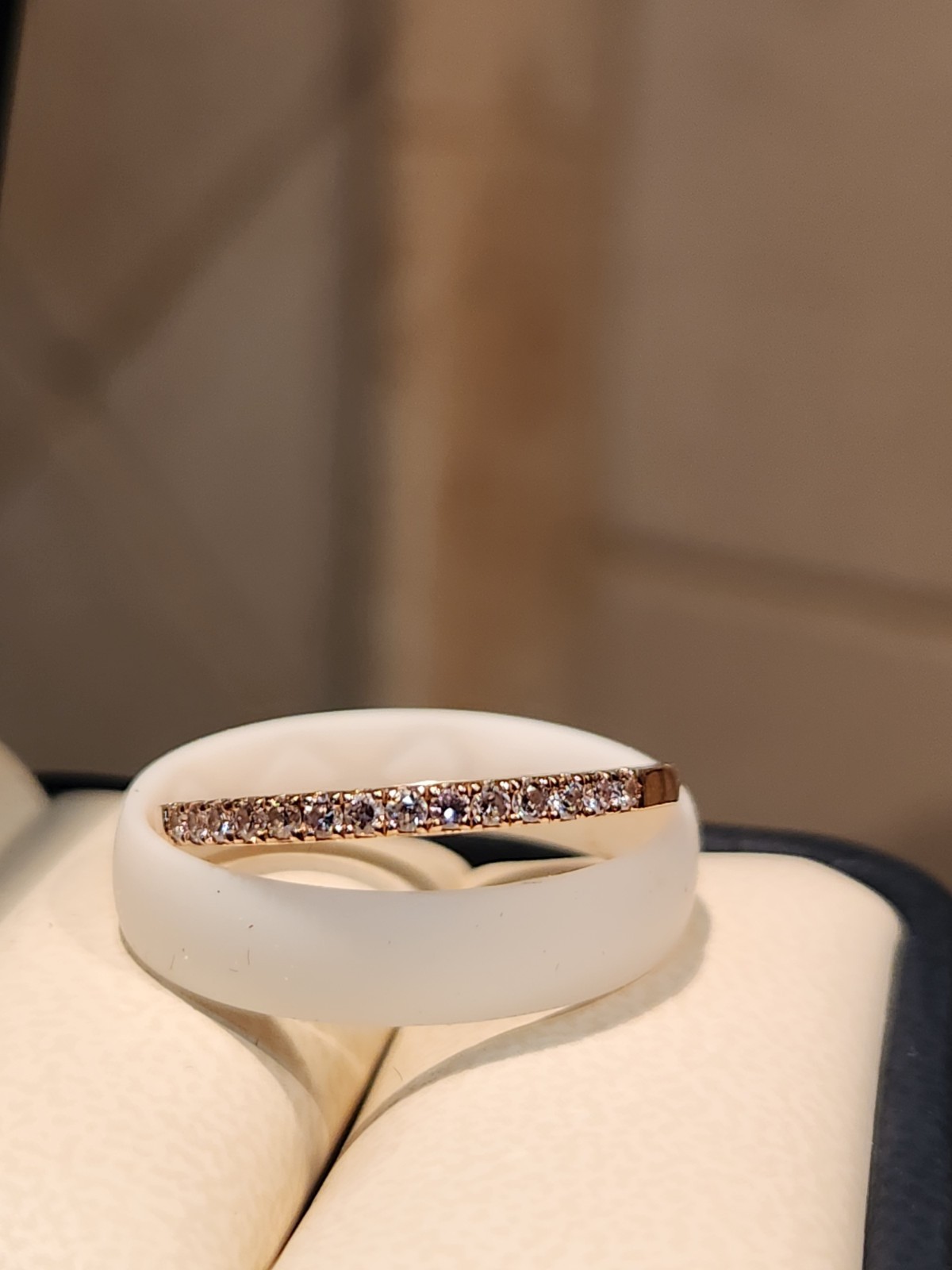 0.35 cttw Natural, Fancy Pink Diamond Band Ring, 14k Gold