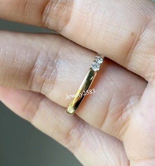 Certified Lab Grown Diamond Real 10k Gold Women’s Daily Wear V Shaped Ring
