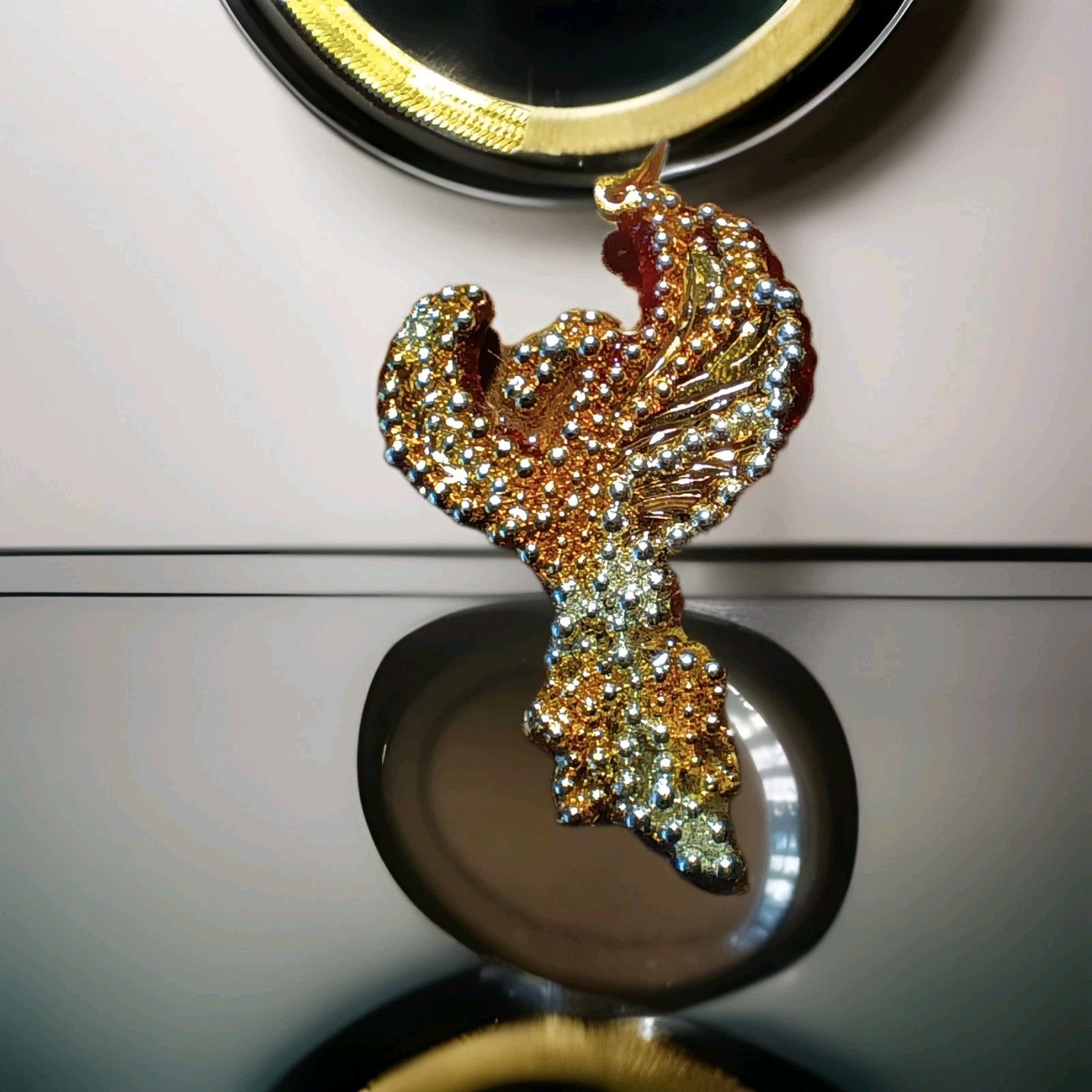 Phoenix Necklace Reversible Pendant Jewelry Crystal Phoenix Gift