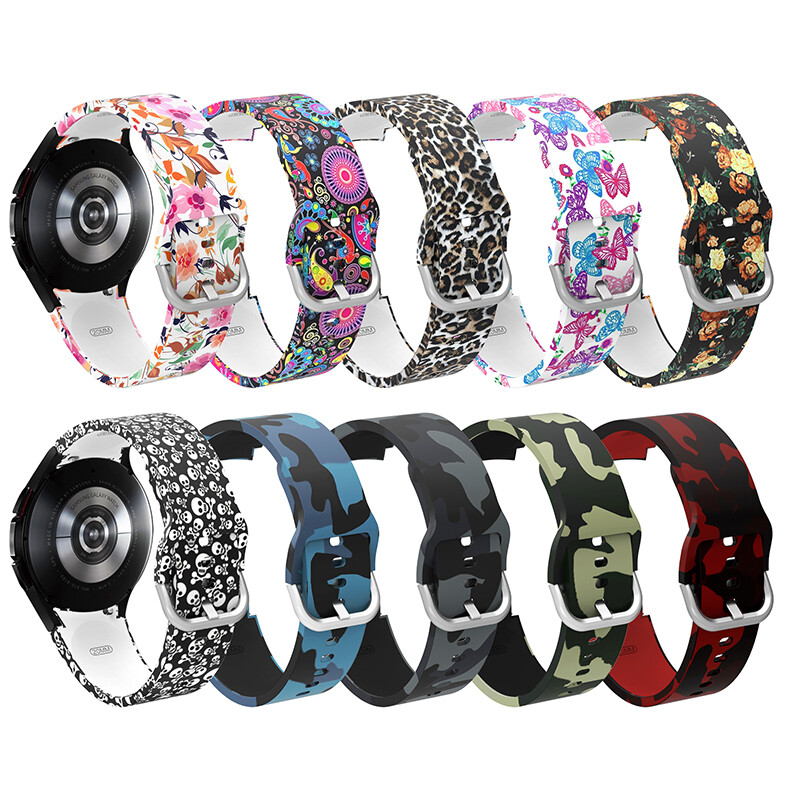 40/44MM Silicone Print Band Strap For Samsung Galaxy Watch 4/4 Classic 5/5 Pro