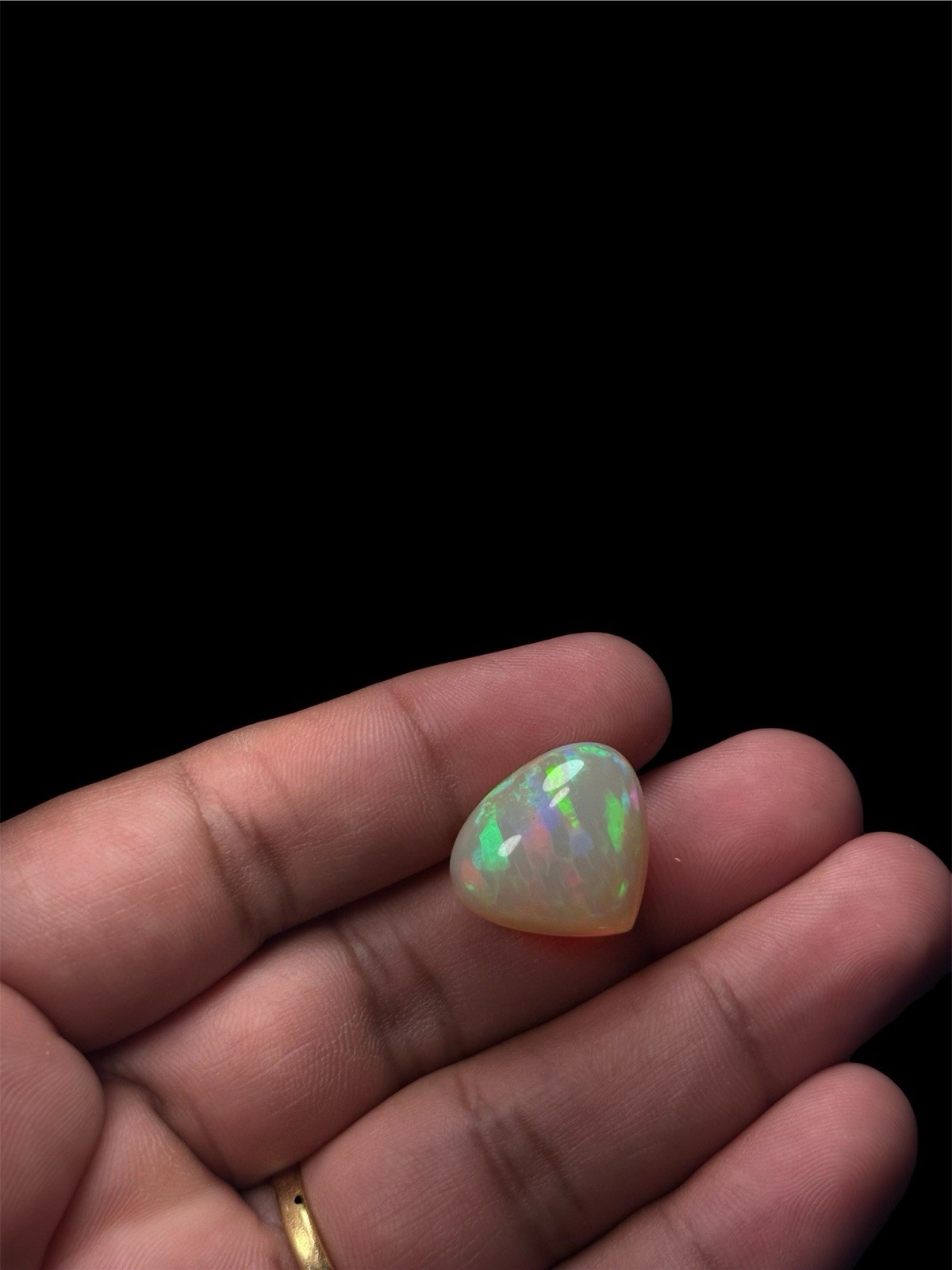 Natural Ethiopian White Opal 20.08 Ct Pear Cabochon IGTL 20.76×18.47mm