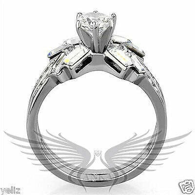 Brilliant 0.66Ct Round Cut Cubic Zircon CZ AAA Wedding Set 5 6 7 8 9 10 Tk1856