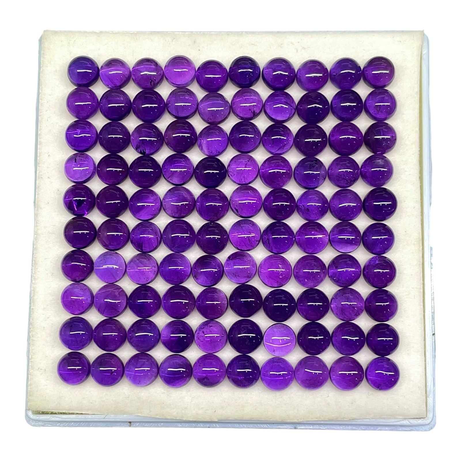 80 Pcs Natural Amethyst 7mm Round Cabochon Rich Purple Loose Gemstones Lot