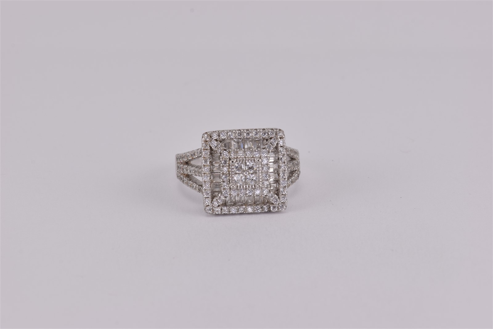 Fuzion Creation FZN Sterling Silver Cubic Zirconia Halo Band Ring 925 Sz: 8