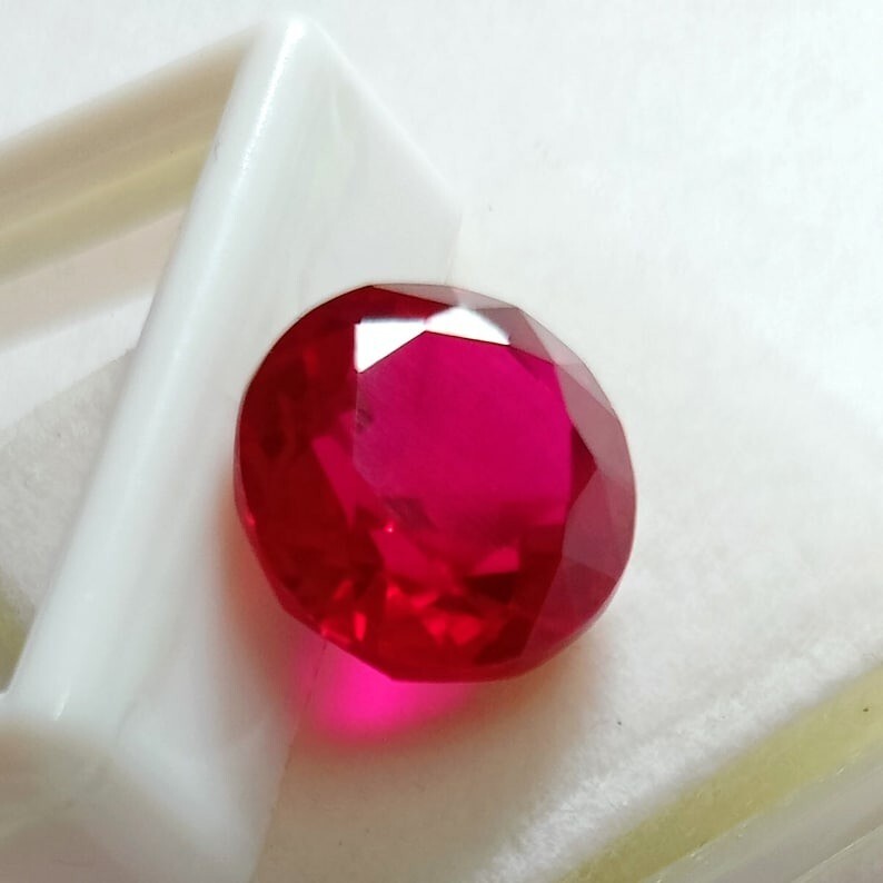Dark Red Ruby Round Cut Natural Mozambique EGL Certified 12-14 Ct Loose Gemstone
