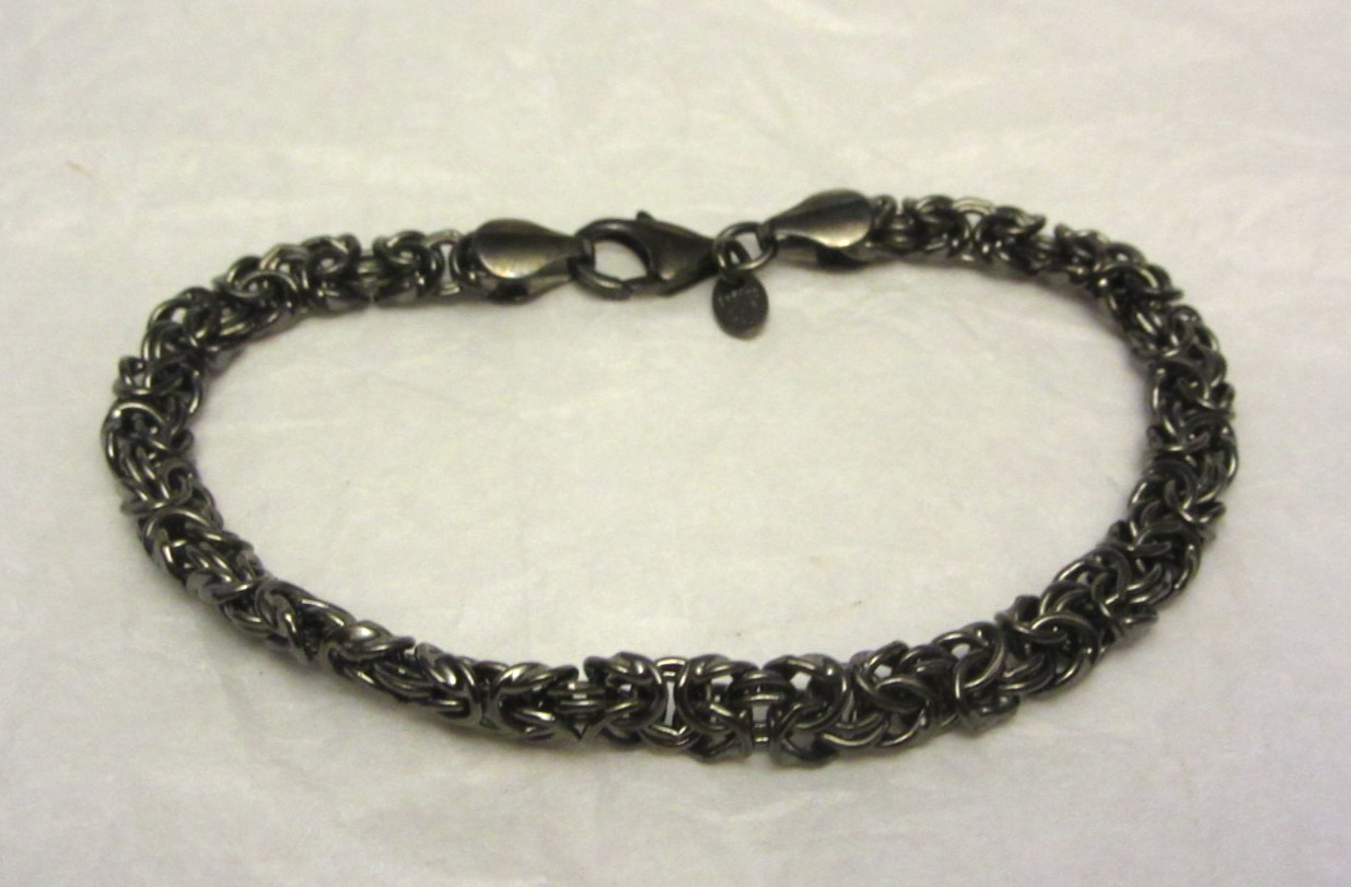 VTG BRONZE MILOR ITALY TONED Silvertone CHAIN NECKLACE & BRACELET Set Signed