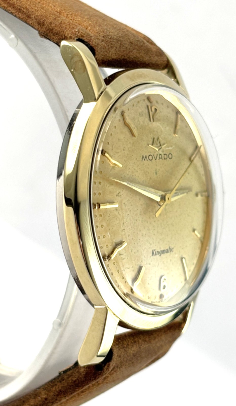 Vintage Movado Kingmatic Sub Sea 14K Gold Capped Automatic Mens Watch 28J 1950s