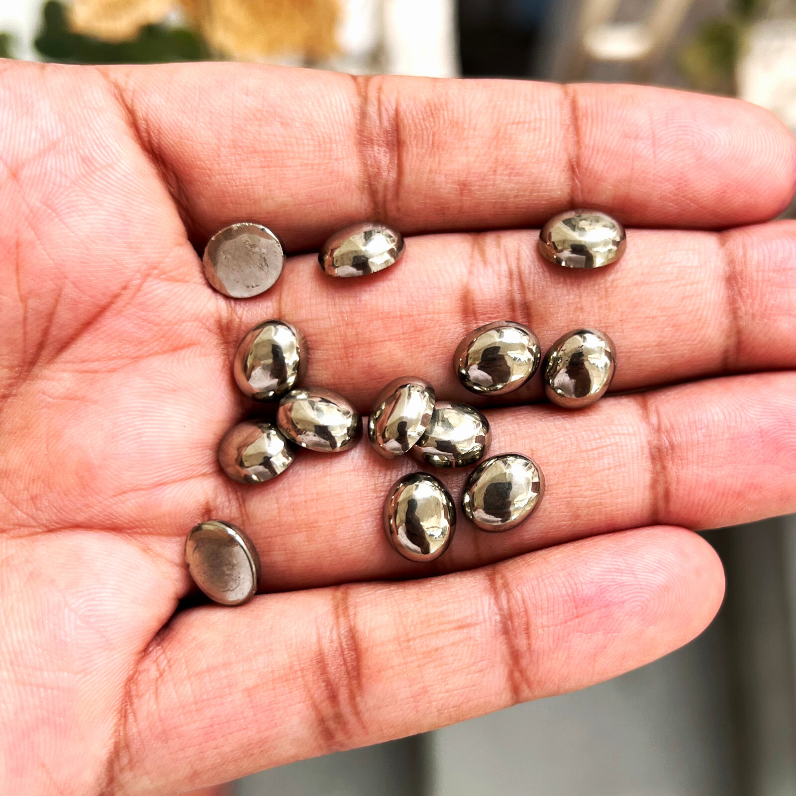 Natural Golden Pyrite Oval 4×6 mm to 15×20 mm Cabochon Loose Gemstone Lot