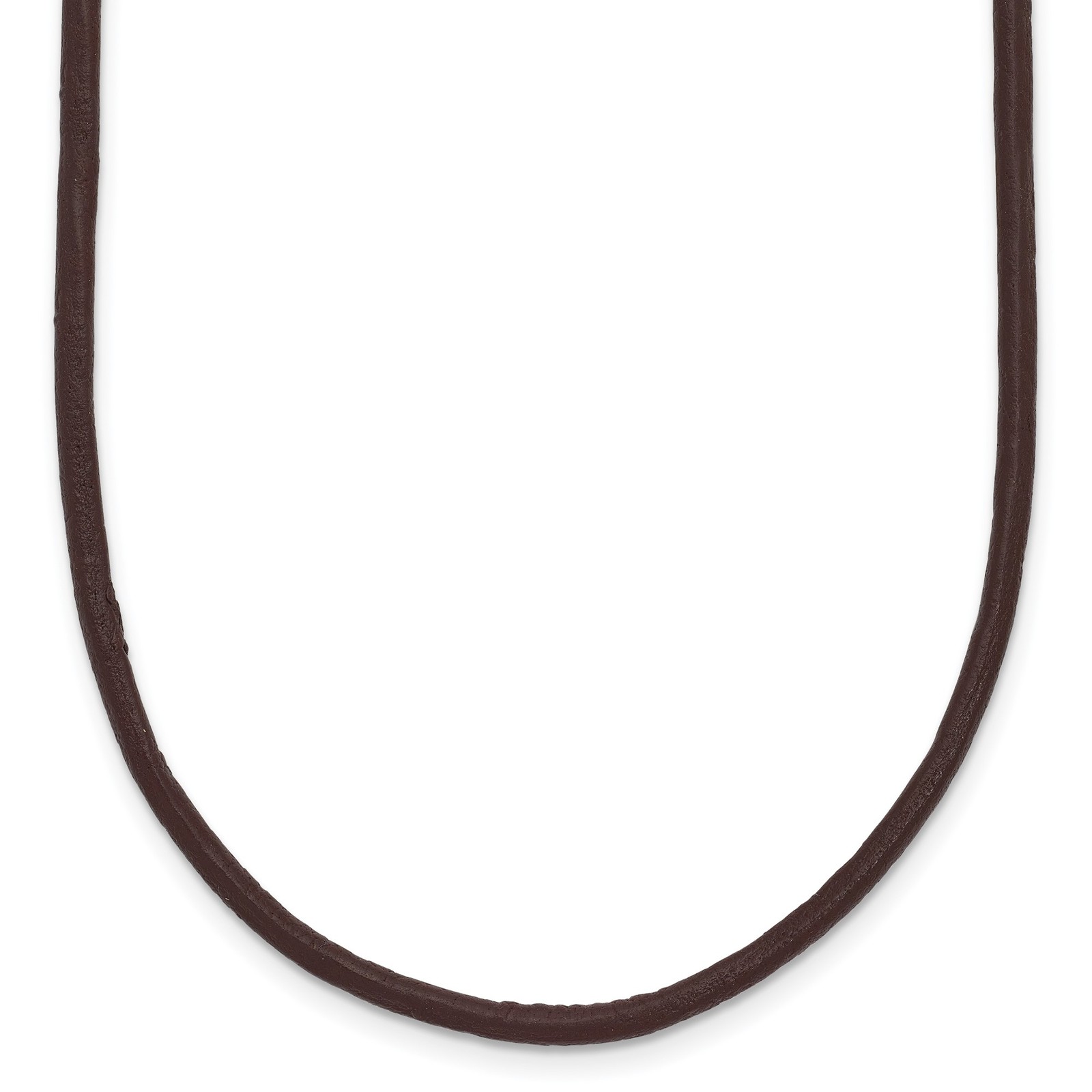 14k Yellow Gold Yellow Clasp 2mm 18 inch Brown Leather Cord Necklace Womens