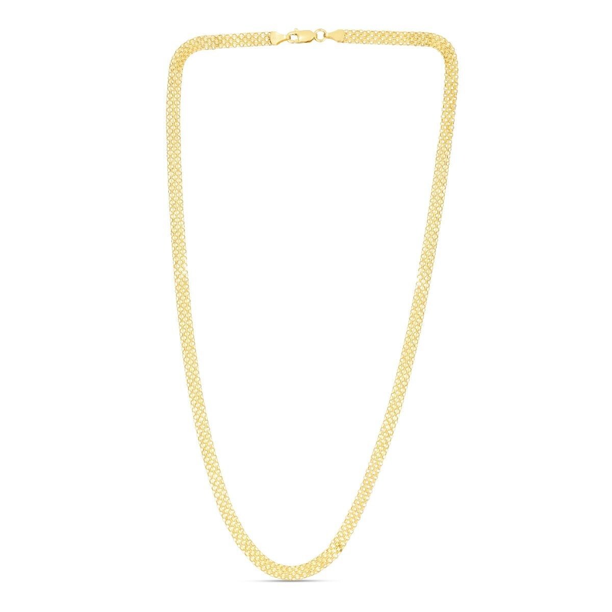 14k 16″ Yellow Gold 4.7mm Bismark Braided Link Chain Necklace 3.3 Grams