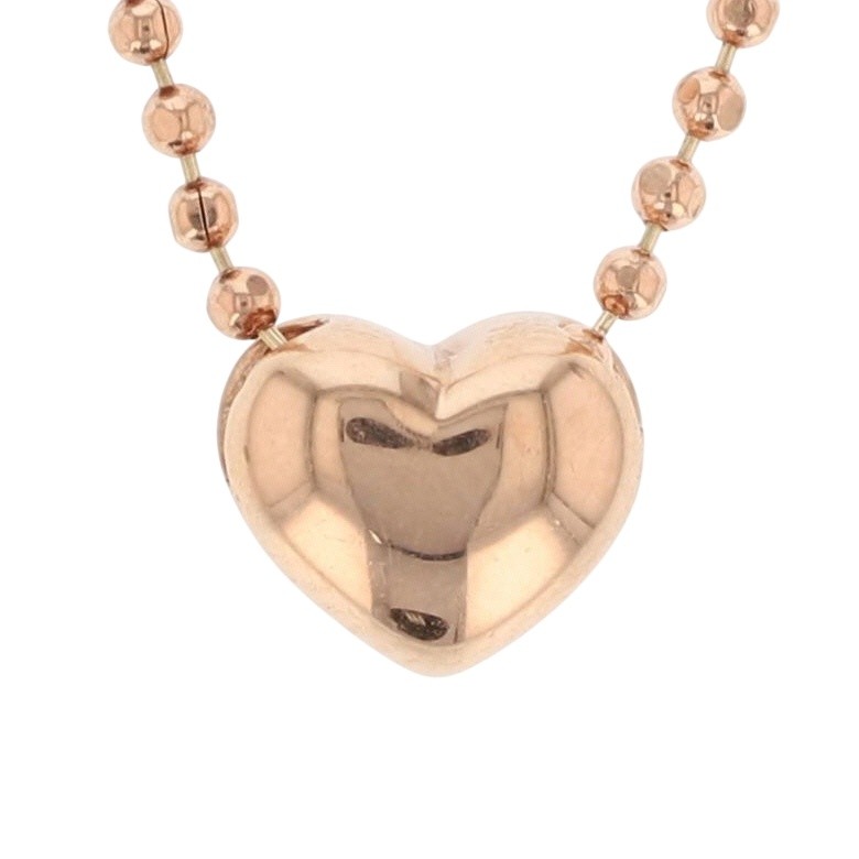 Michael Anthony Mini Heart Slide Pendant 18″ Necklace 14k Rose Gold 2.73 Grams