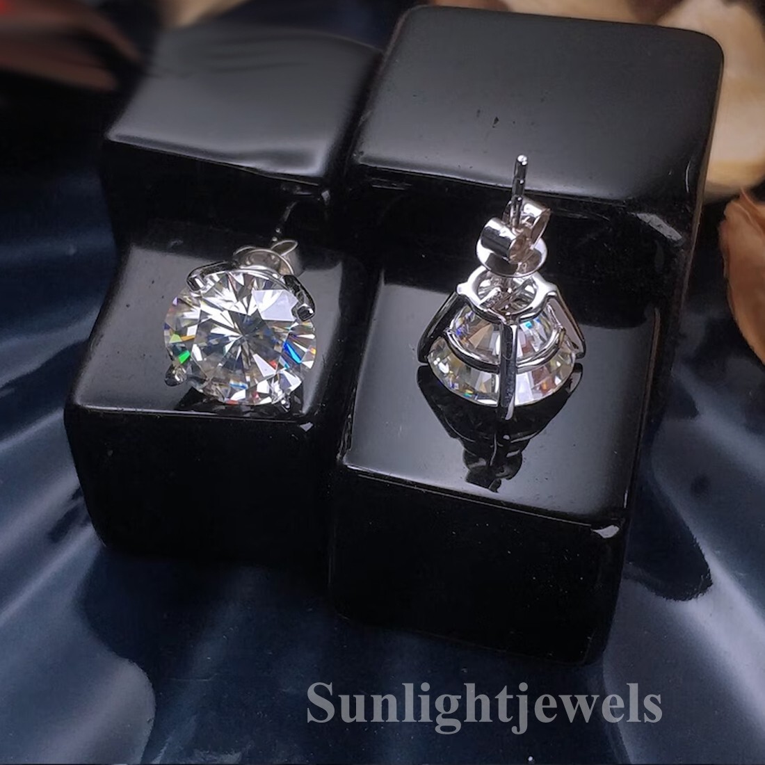 5 Ct Certified Treated Off-White Diamond Solitaire Studs 925 Silver Great Shine