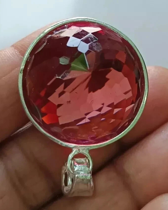 AAA+ 76.25 Ct. Round Cut Color-Changing Alexandrite 925 Sterling Silver Pendant