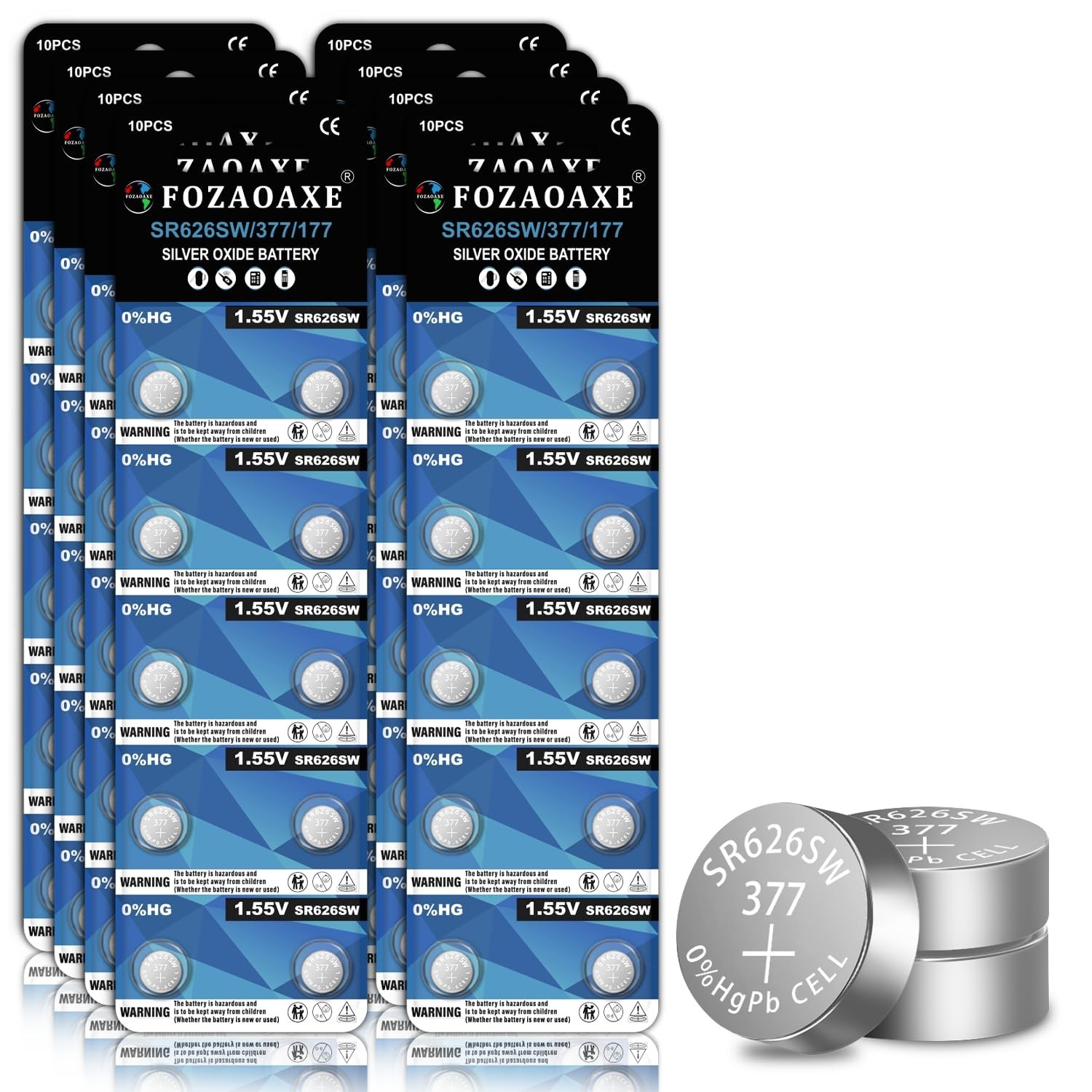 80 Pack SR626SW Watch Batteries – Long-Lasting Silver Oxide Coin Cell LR626 AG4