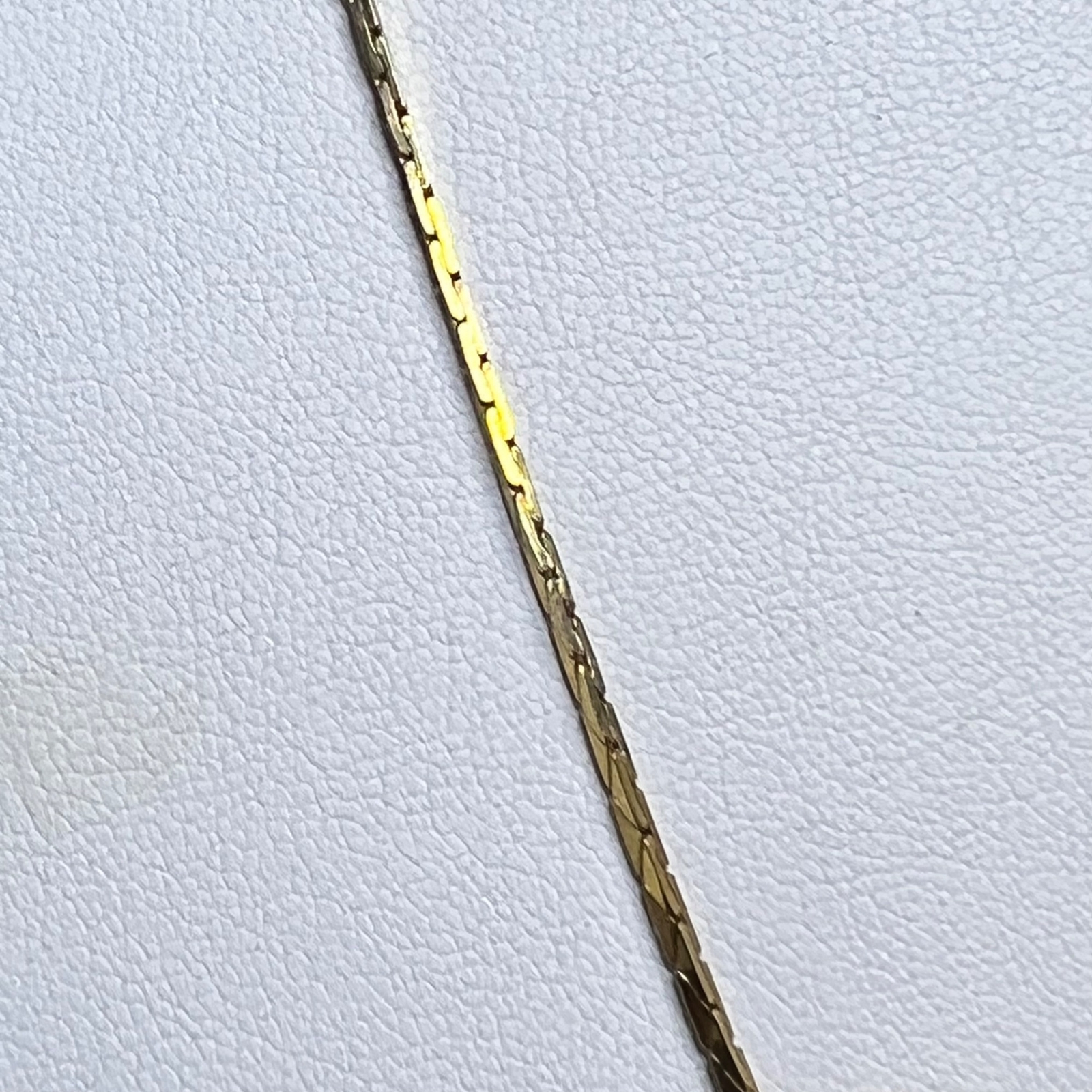 Vintage Gold Tone Triangle Chain Necklace With Blue & Clear Rhinestones (3372)