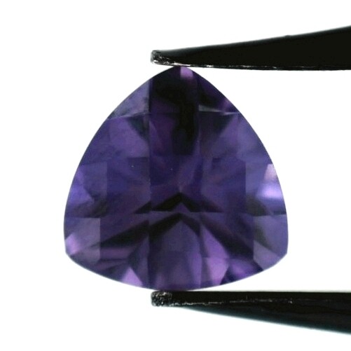 COLOR CHANGE CORUNDUM 10 MM TRILLION CUT CHECKERBOARD TOP MAN MADE F-2943