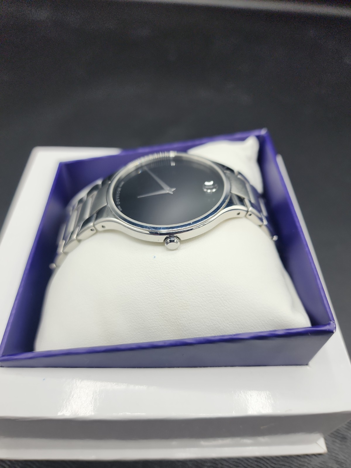 Movado Museum Stainless Steel Men’s Wristwatch – New Battery No Box
