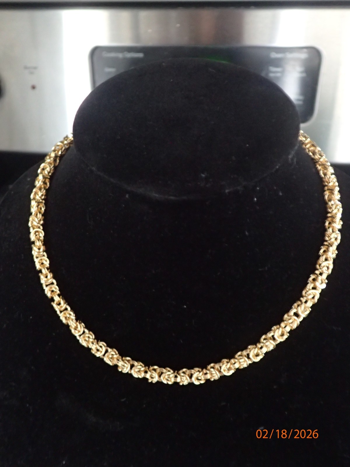 Bellezza 18k gold layrd Bronze Byzantine Necklace & Bracelet 2-piece Set 7″ 18″