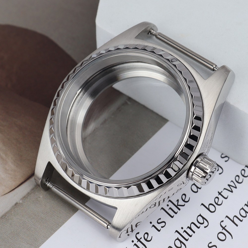 38.5mm Oyster Diver Watch Case Sapphire Steel Fluted Bezel For SII NH35 Movement
