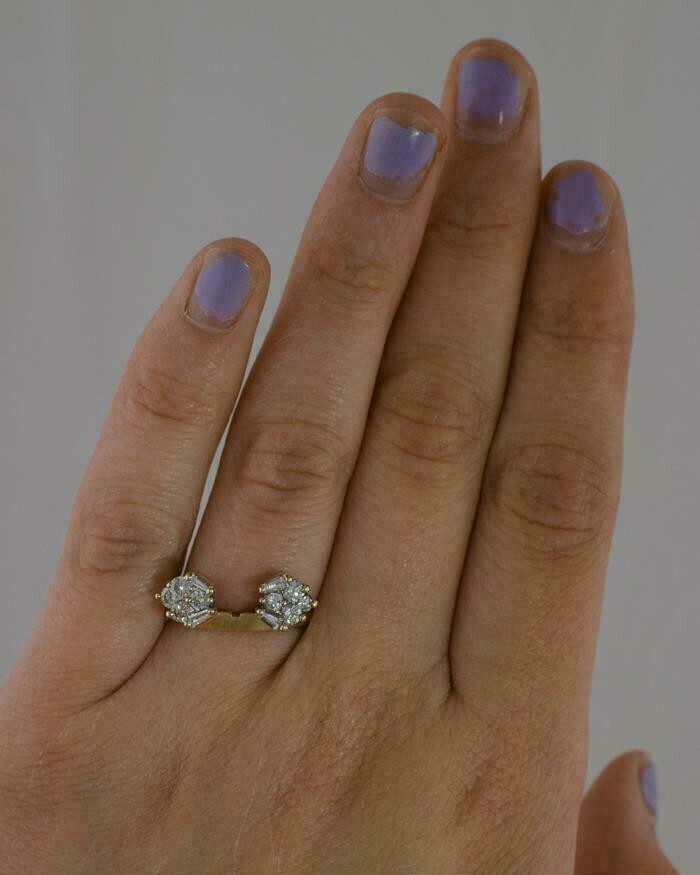 2 Ct Round Cut Simulated Diamond Enhancer Engagement Ring 14k Yellow Gold Plated