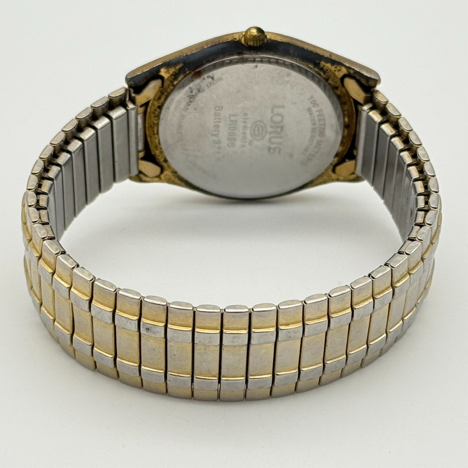 Men’s LORUS Gold Tone Classic Big Date Bracelet Watch, 37mm, White Dial LR0066