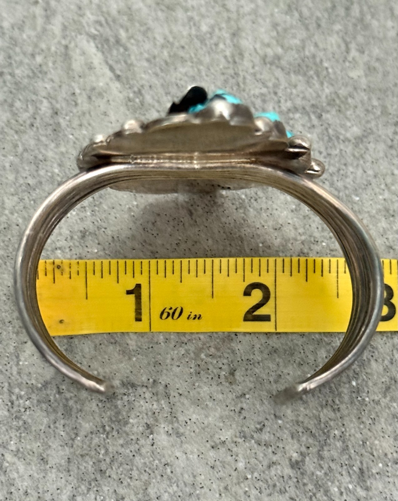 Vintage Navajo Turquoise Sterling Silver BLOSSOM Bracelet 6.7 in