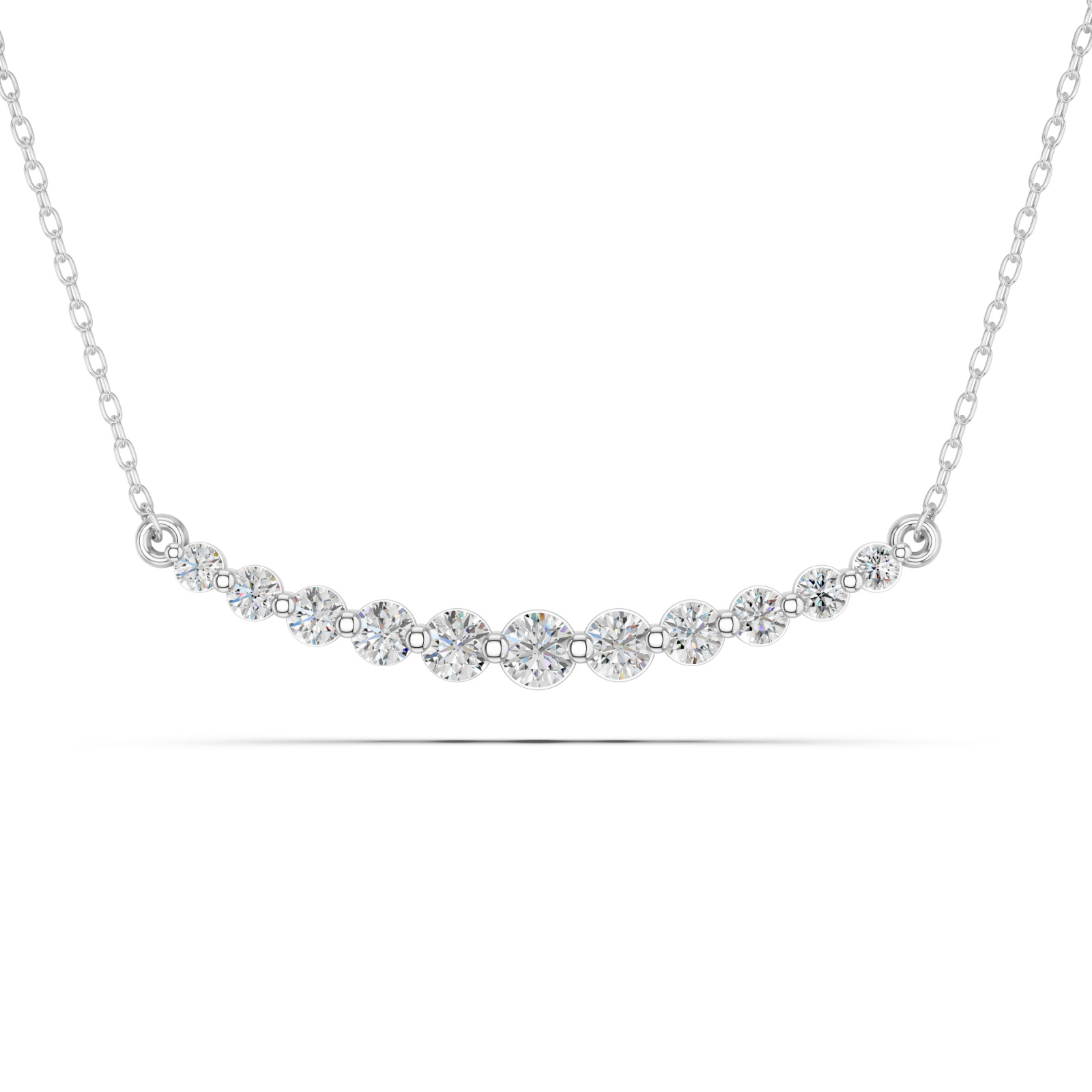 0.75Ct Round Moissanite Pendant Necklace 925 Silver 10K Gold Women Gift