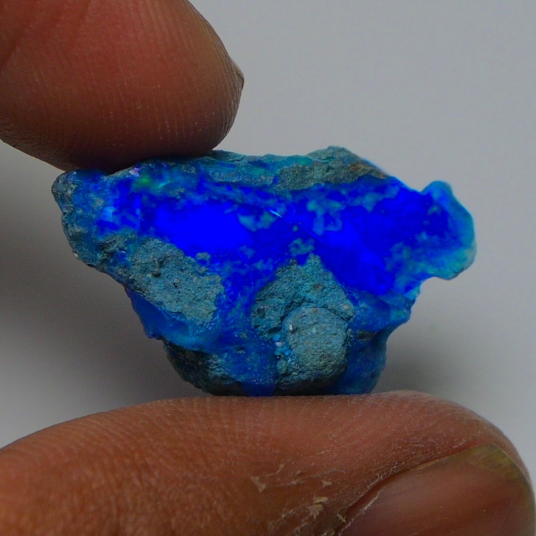 Blue Opal Rough 9.45 Carats, Smoked Ethiopian Welo Opal Rough, Fire Opal Rough