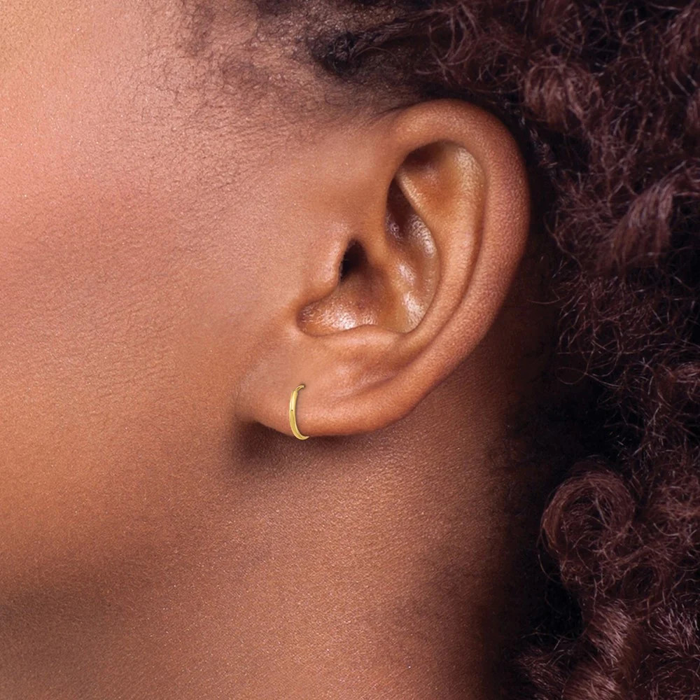 14K Yellow Gold Endless Hoop Earrings