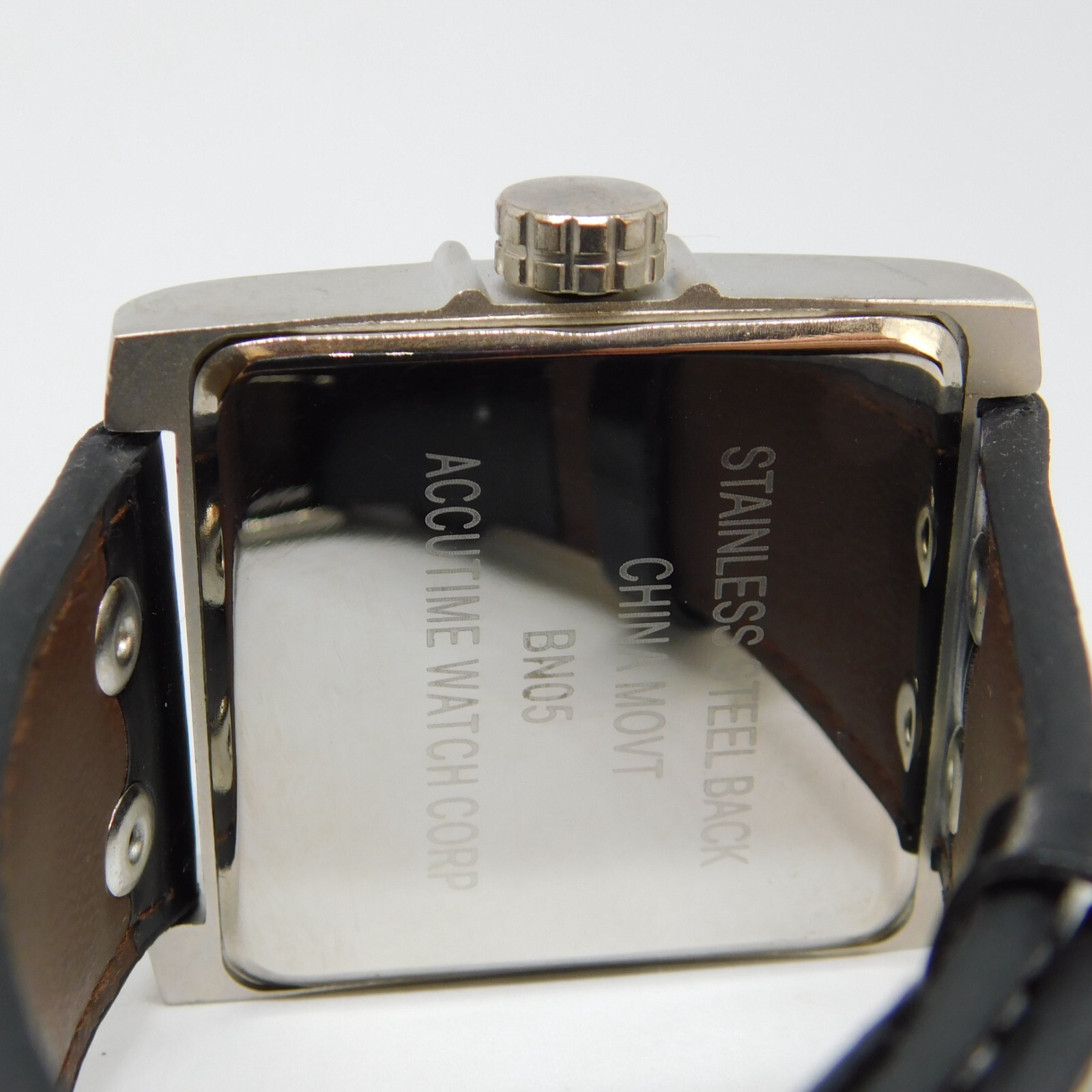 Accutime Watch Corp Silver Tone Case Quartz Analog Men’s Watch New Battery