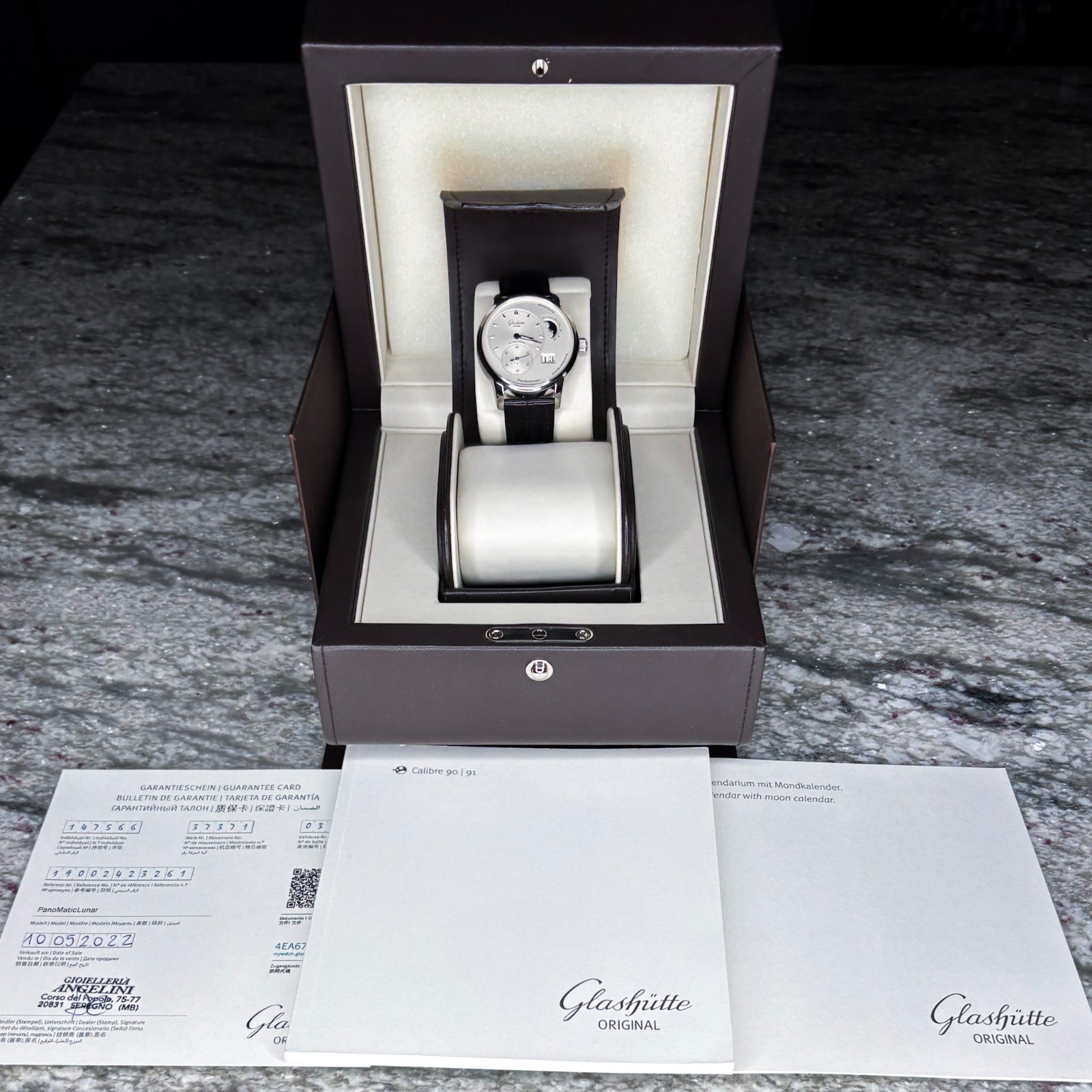 2022 Glashütte 40mm PanoMaticLunar Moonphase 1-90-02-42-32-61 with box & papers