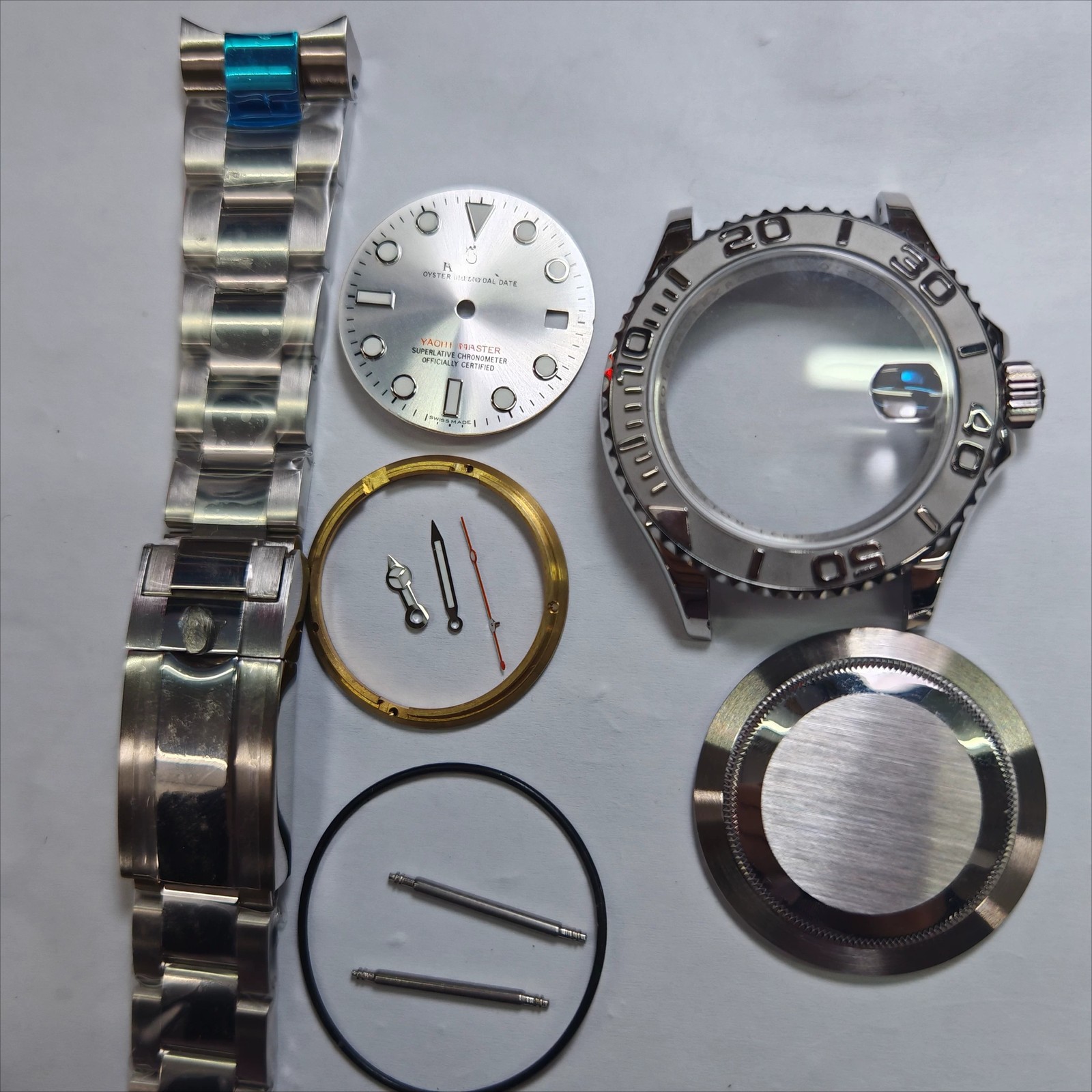 DIY Watch Part Kit for Movement 2836 8215 40mm Watch Case+Dial+Hands+Steel Strap