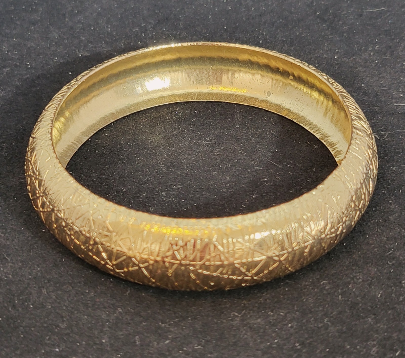 Olivia Collection Textured Gold-Tone Wide Bangle Bracelet