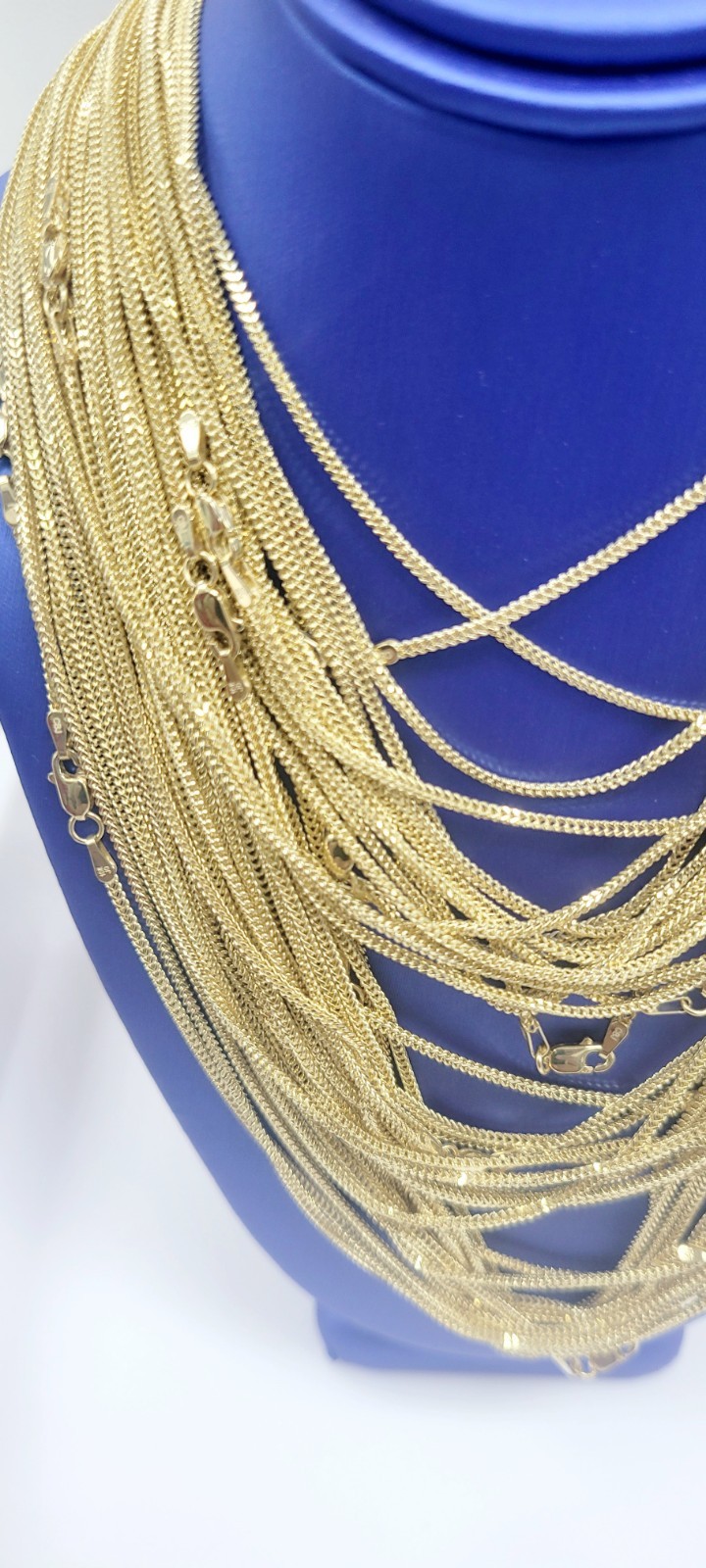 10KT Franco Necklace Yellow Gold with Lobster lock 1.5mm ultra shine, Brand New