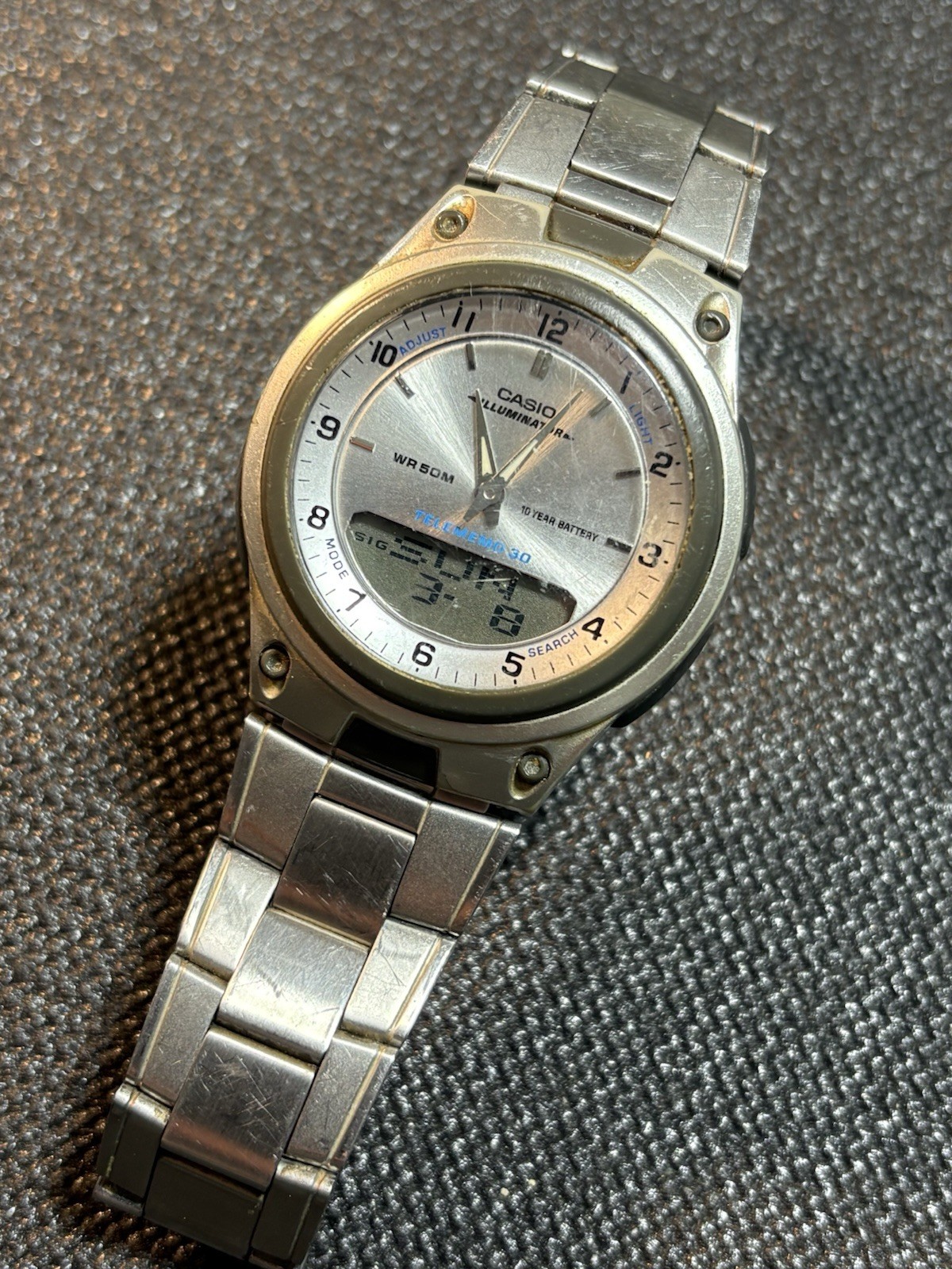 Casio Illuminator 2747 AW-80 World Time Telememo 30 Ana-Digi Watch Runs,#2