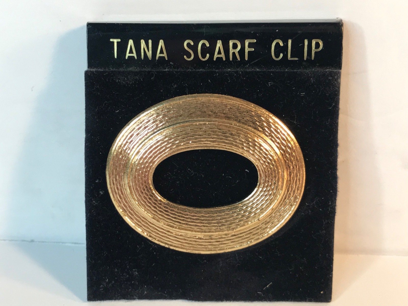 Vintage TANA Scarf Clip Jewelry made in Germany,Gold Tone Oval,NEW,Free Shipping