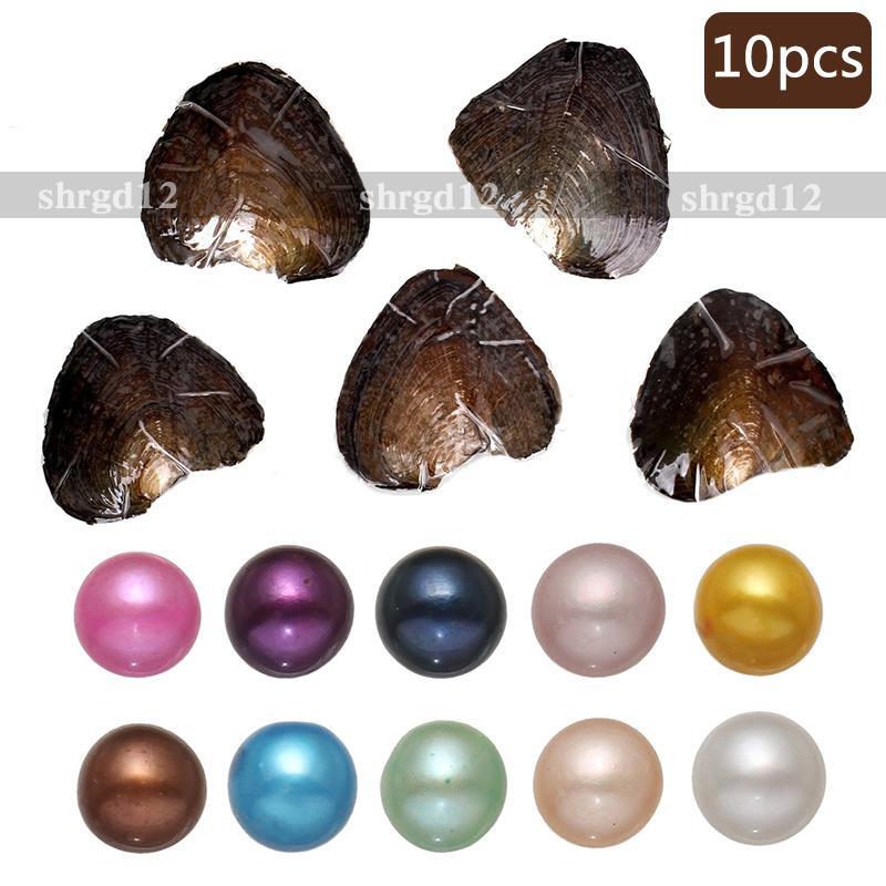 10pcs 7-8mm Natural Akoya Pearl Oysters Real Pearl Bulk Freshwater Pearl Gift US
