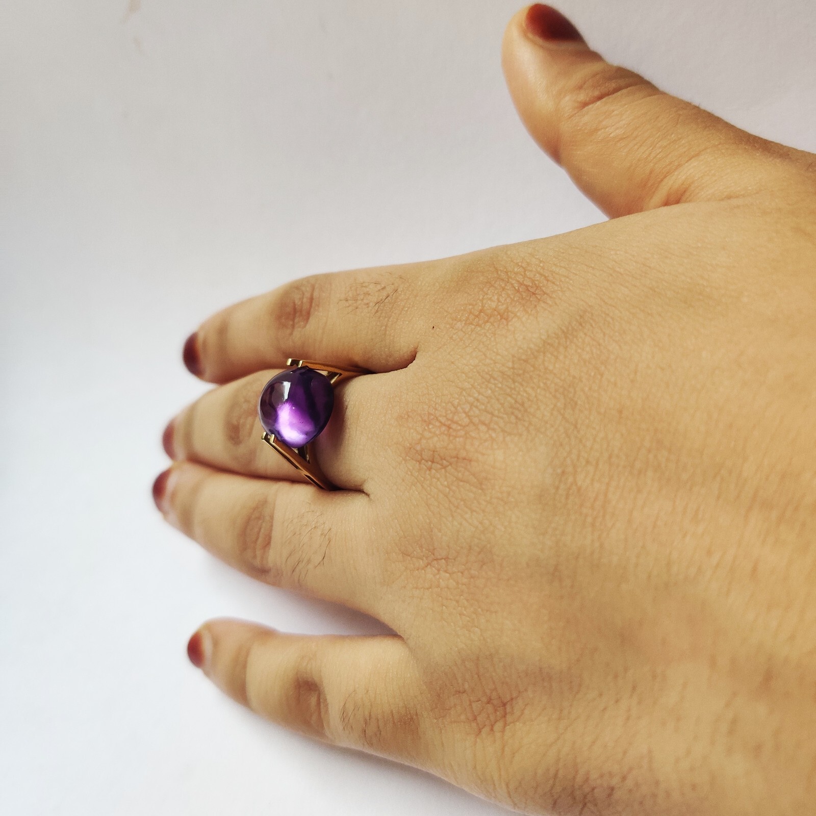 925 Starling Silver Created Amethyst Ring Size 7 Handmade Art And Deco Victorian