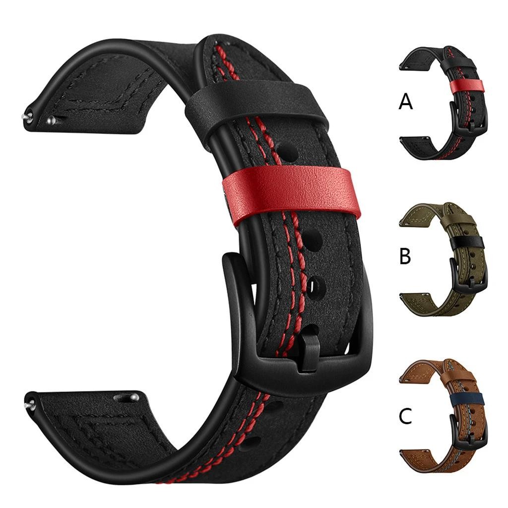 Stitching Genuine Leather Strap 20 22mm Watch Band Quick Release Wrist Bracelet
