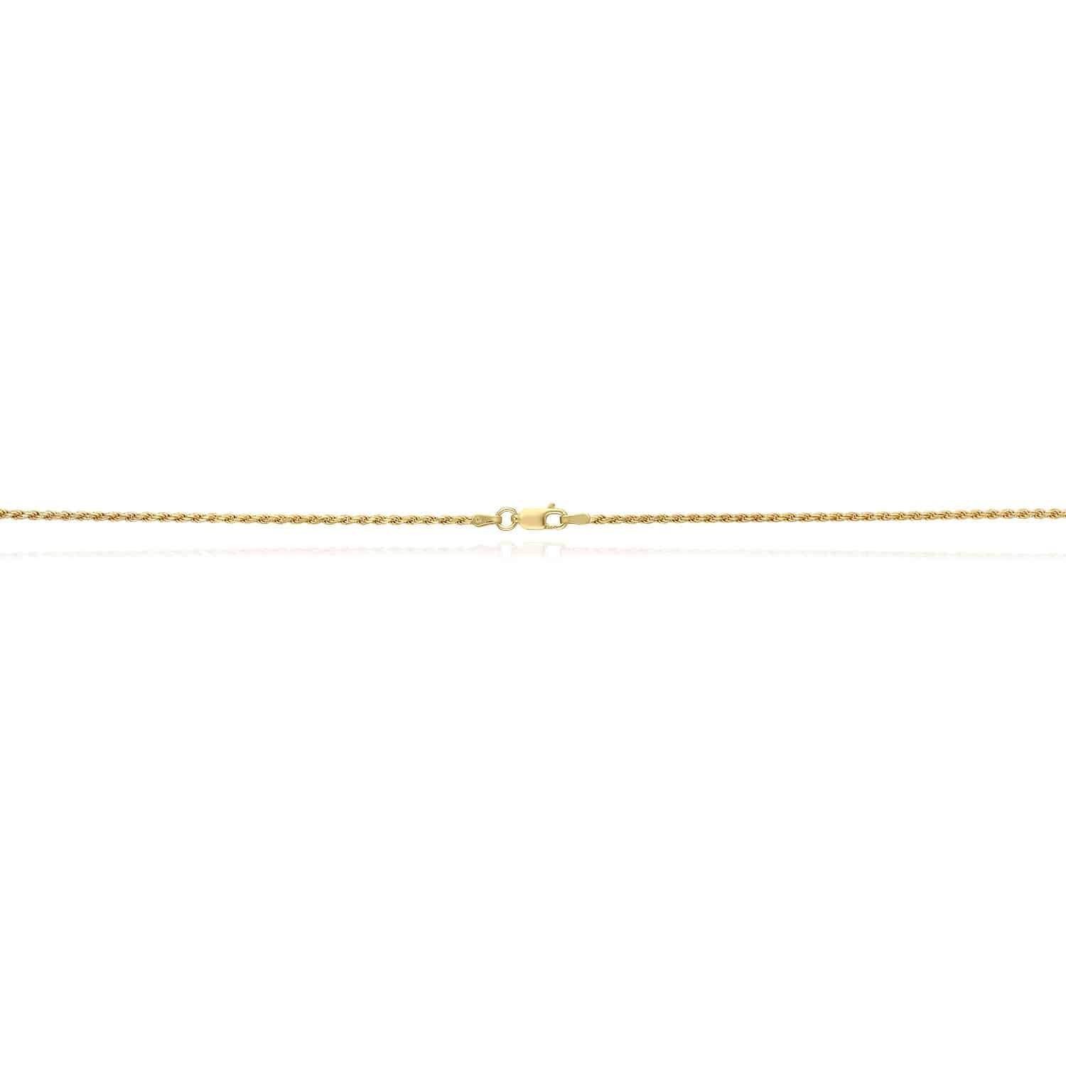 Solid 18K Yellow Gold Over Silver 1.7mm Rope Chain Necklace 16″-24″