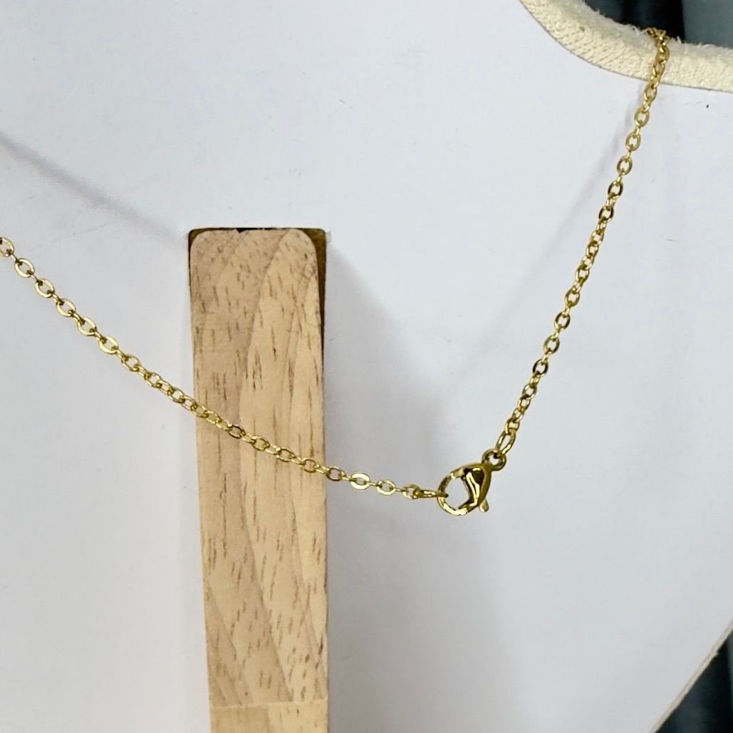 Gold Tone Sun and Wave Circle Pendant Necklace Minimalist Beach Jewelry 17 Inch