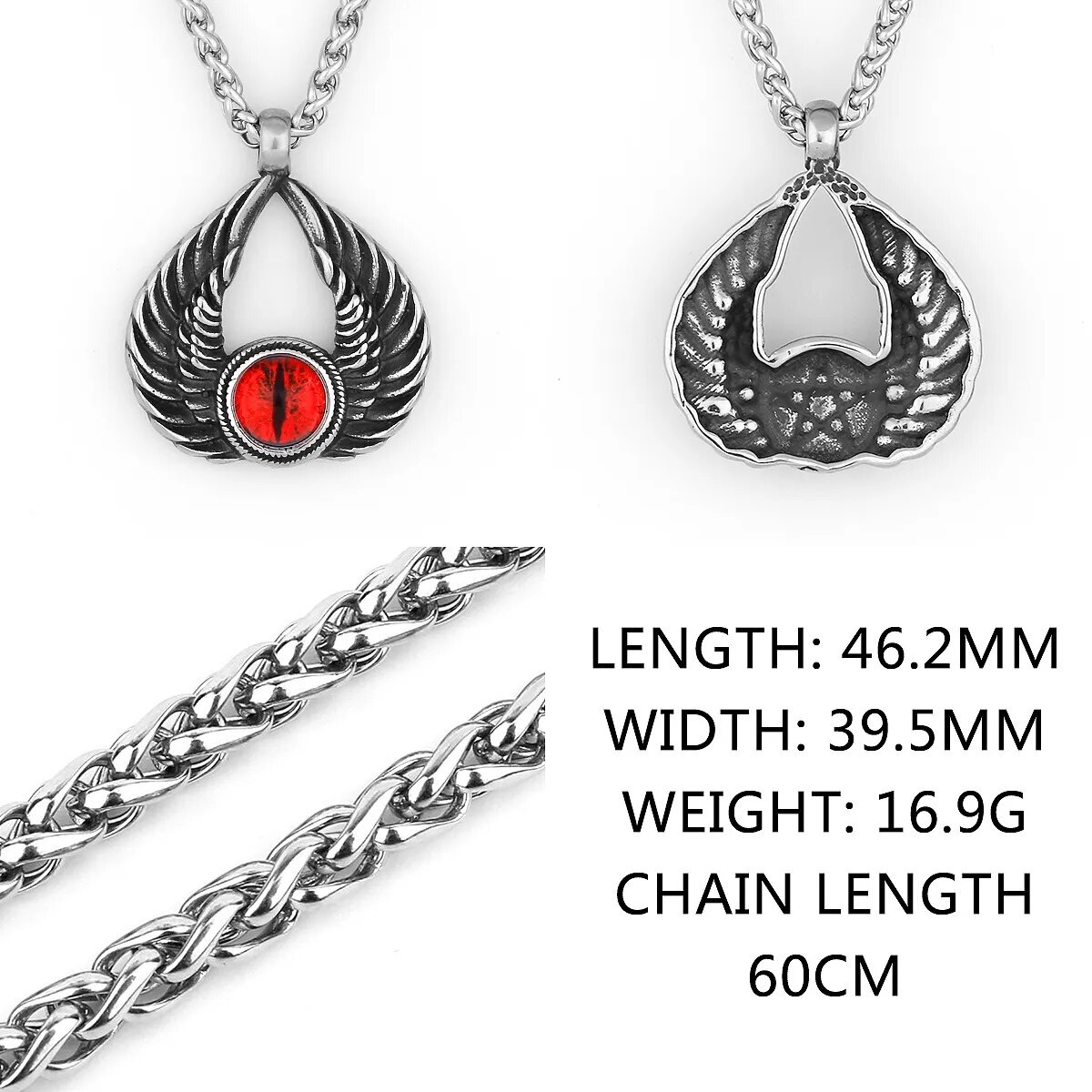 Angel Wings Couple Men’s Personality Trend Stainless Steel Pendant Necklace