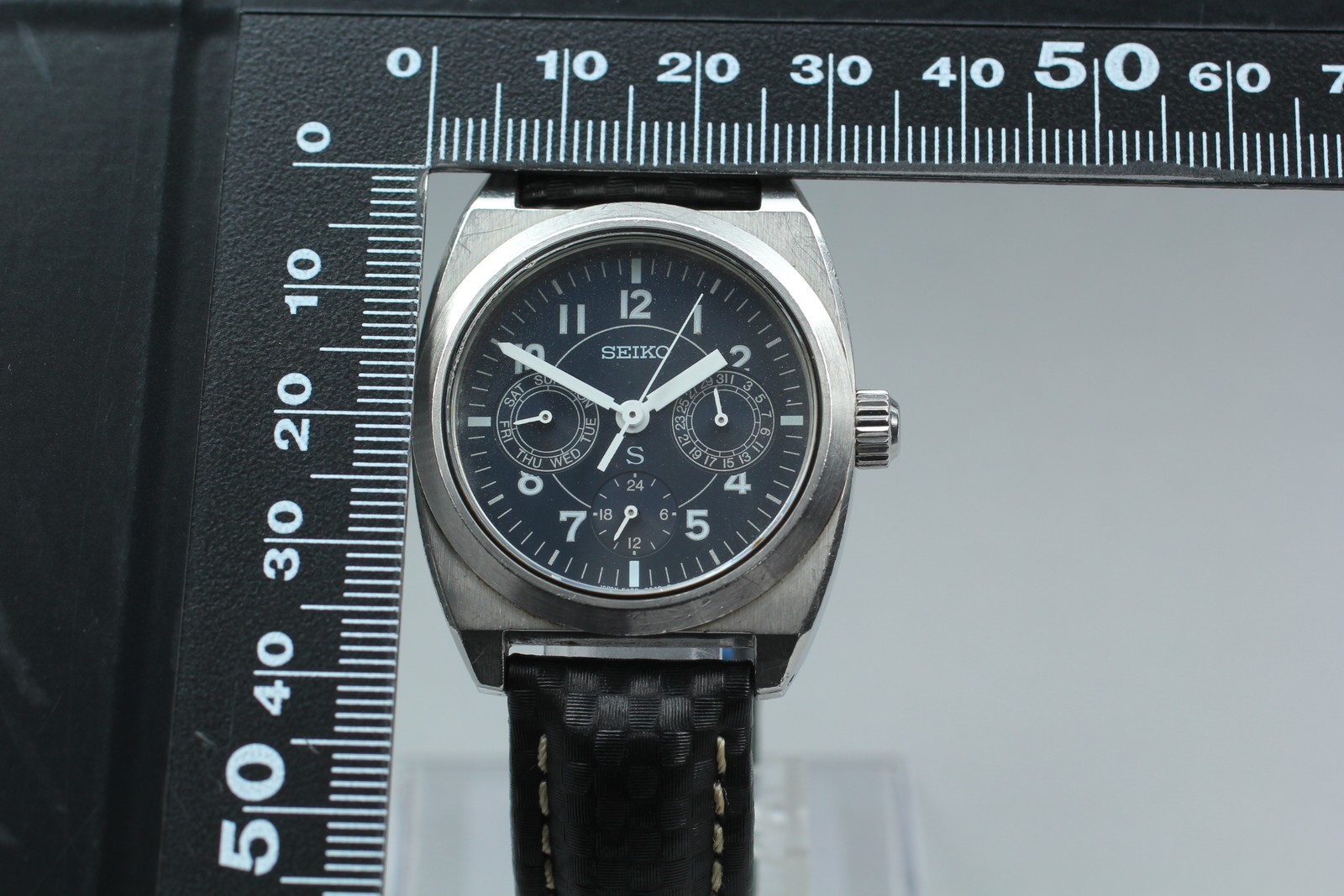 Vintage [Exc+5] Seiko SUS 5Y89-0A50 Blue Dial Quartz Men’s Watch From JAPAN