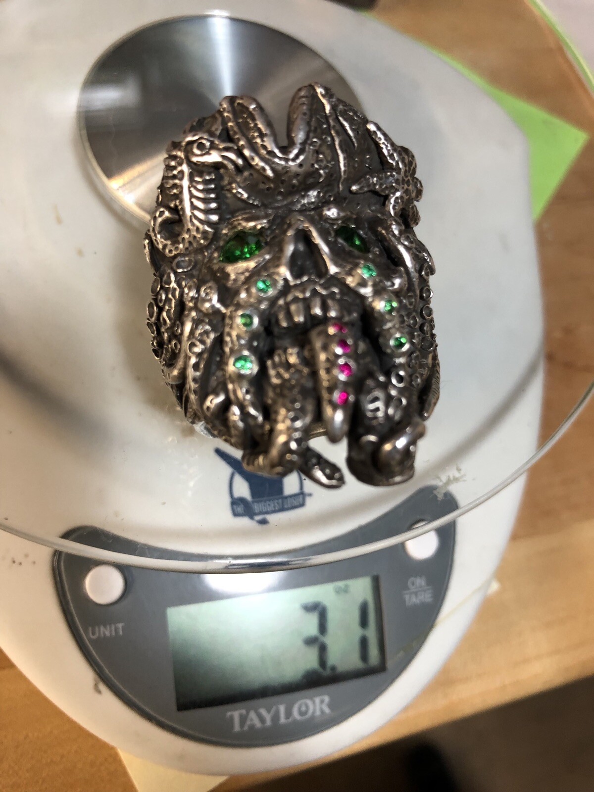 Pirate of the Caribbean Davy Jones Treasure Silver Ring Any Size Quick 3.1 oz