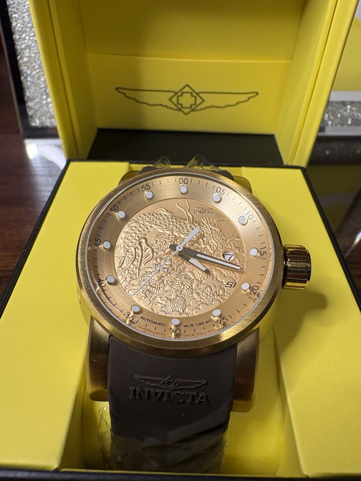 🐉Invicta S1 Rally Yakuza Automatic Men’s Watch – 48mm, Brown, Beige (12790)
