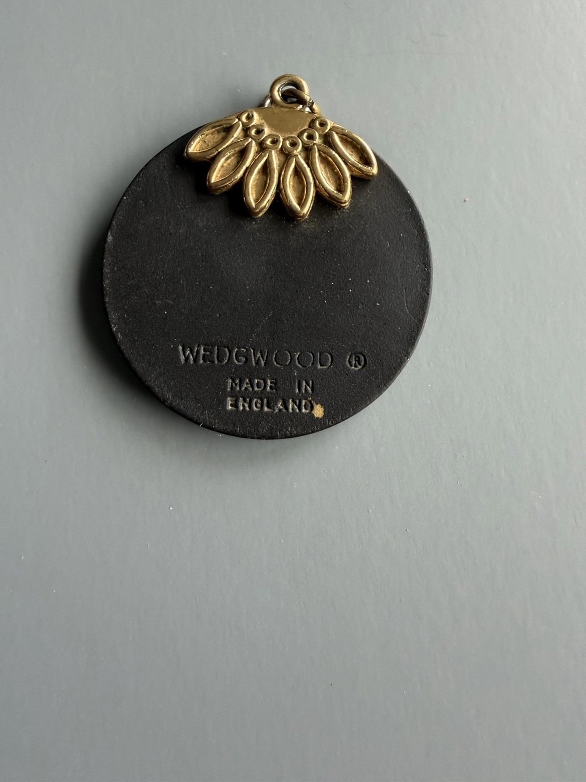 Wedgwood Made in England Signed 925 Yellow Gold Plated Egyptian Round Charm