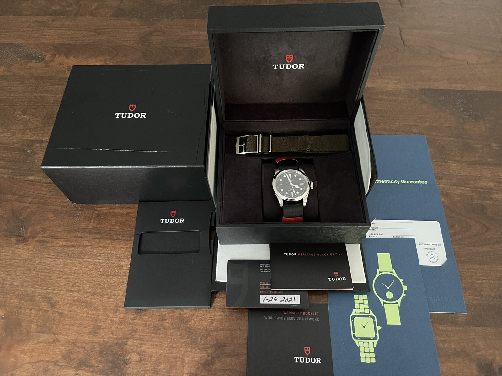 Tudor Black Bay 41mm 79540 Full Set, Warranty, Tudor strap+Veblenist strap!